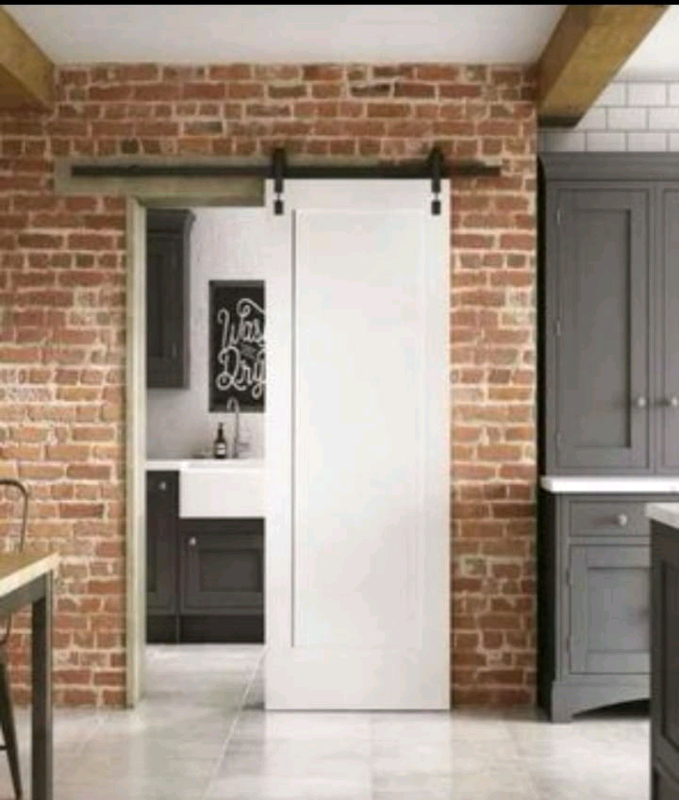 JELD-WEN Grange Internal Sliding Barn Door With Track 2073 x 862 x 35mm