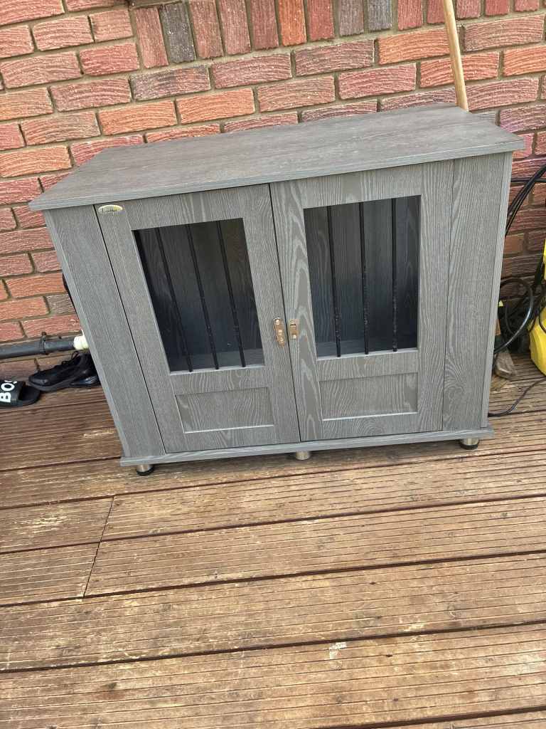 Wooden Dog crate with metal bars