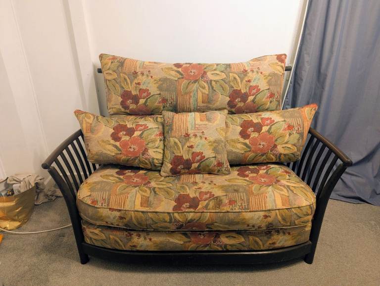 Rustic floral 2-seat sofa + FREE MATCHING ARMCHAIR
