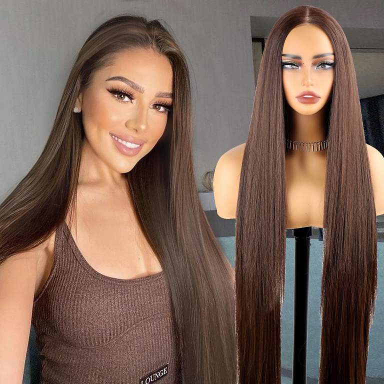 Long Brown Straight Wig – New