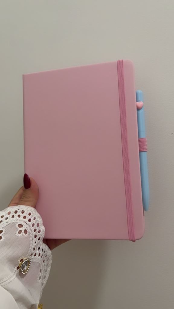 Pink A5 Notebook with Pen – brand new 