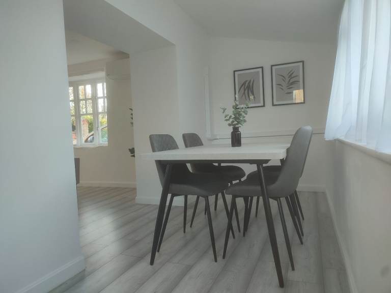 image for Zuri 4-6 Seater Rectangular Extendable Dining Table, Concrete Effect