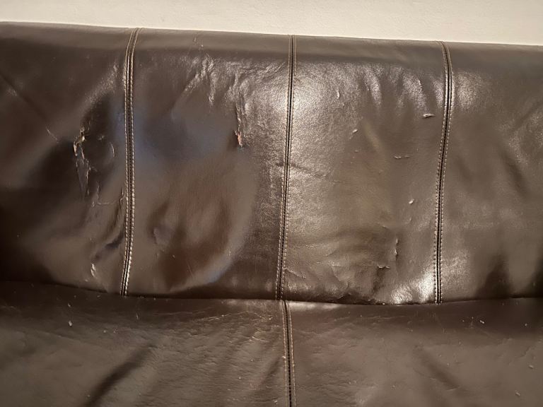 Brown 2 seater leather sofa 