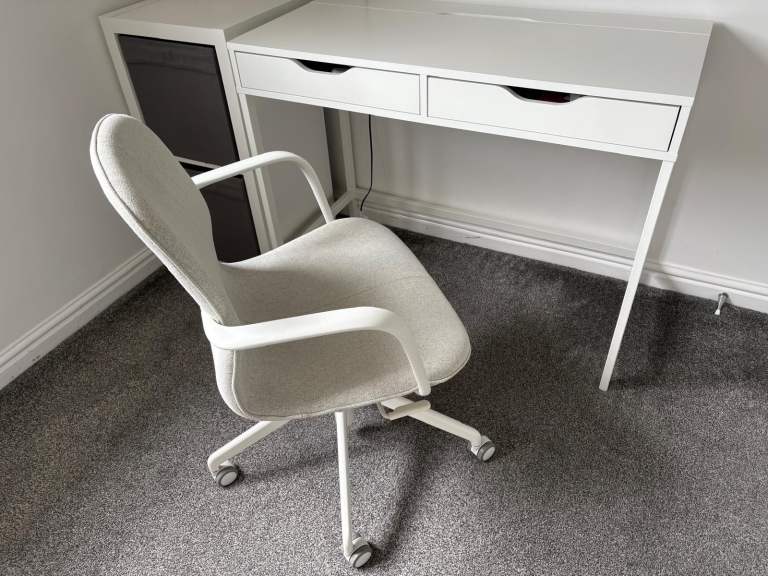 IKEA White Desk & desk chair 