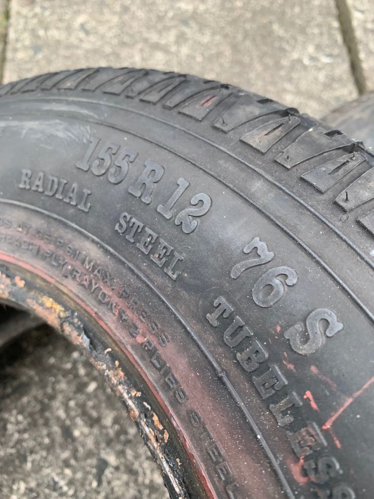 2 x 165 r 12 trailer tyres