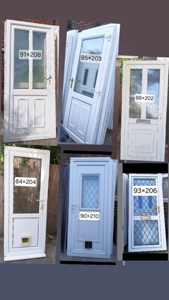 Selection of White UPVC Doors – Various Sizes, Good Condition