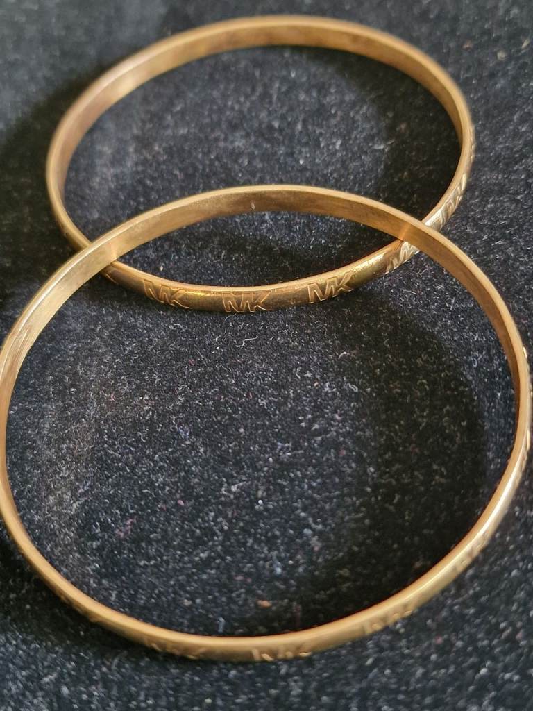 Set of 2 Michael Kors Gold-Tone Dome Bangles