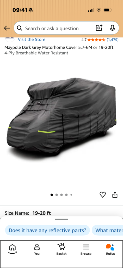 Motor home cover