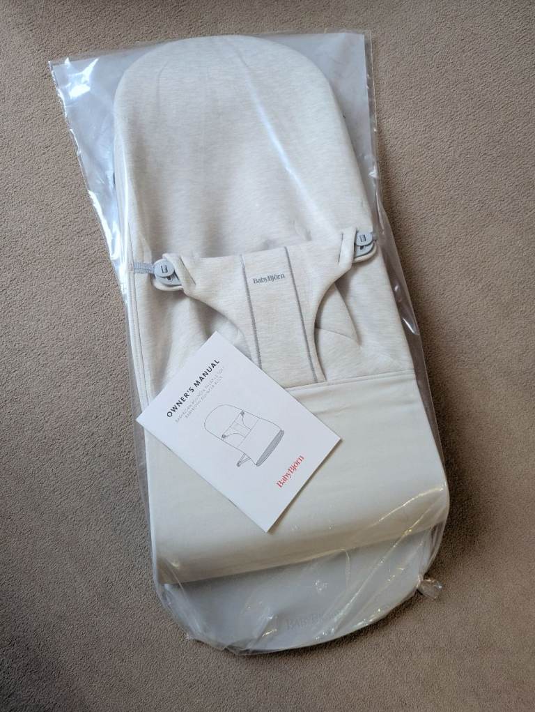 BNWT babybjorn bouncer bliss 3d jersey fabric light beige