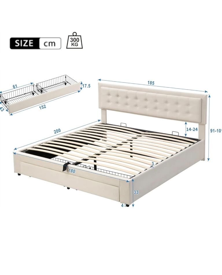 Super king bedframe with storage 180*200