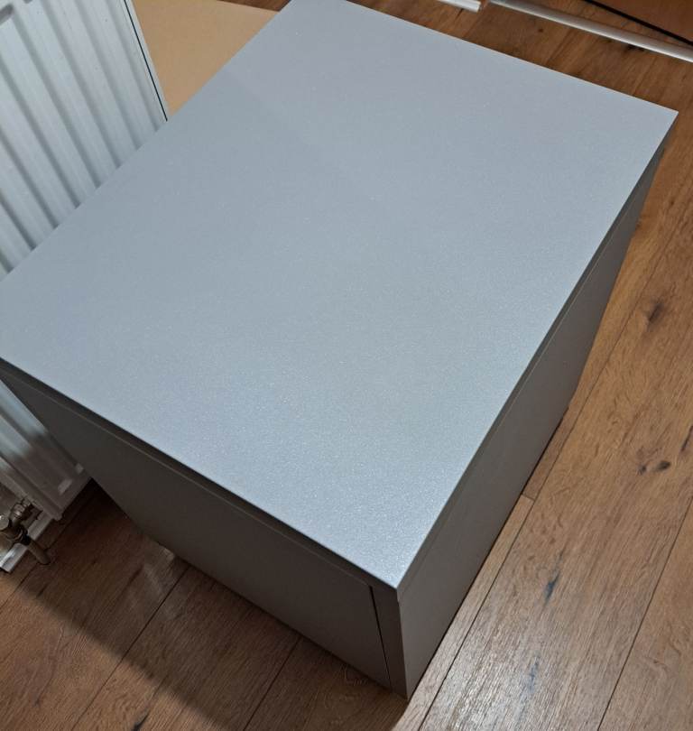 Silver Grey 2 Drawer Storage / Filing Cabinet.  Suitable for home use/ small office