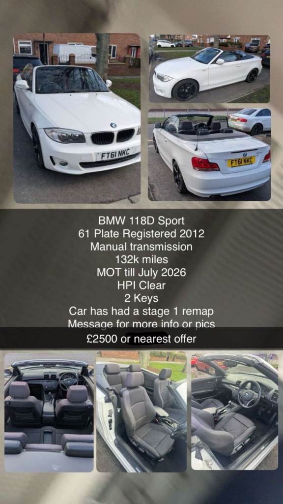 BMW, 1 SERIES, Convertible, 2012, Manual, 1995 (cc), 2 doors