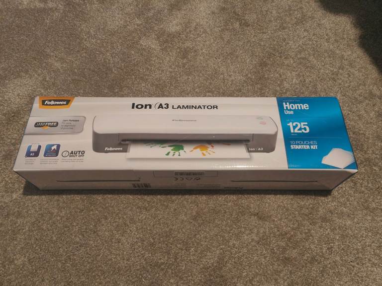 Fellowes Ion A3 laminator & Approx x100 A4 pouches