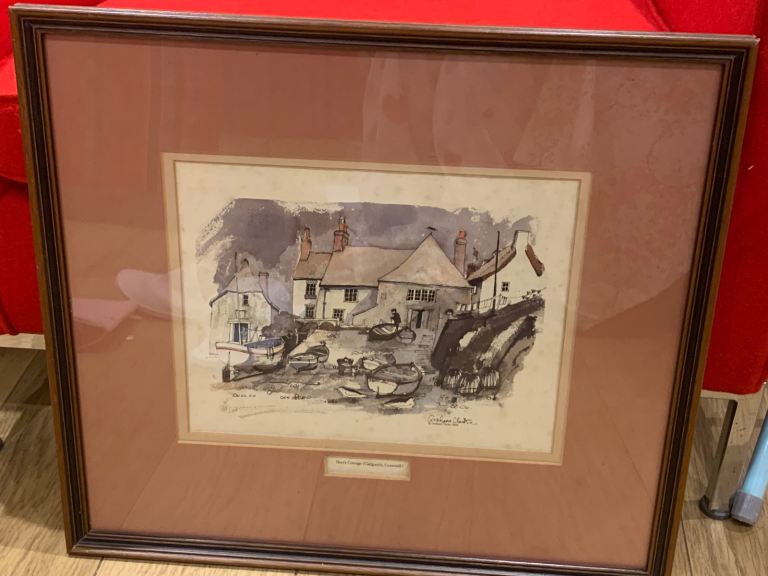 Bert's Cottage Cadgwith Cornwall print by Graham Clarke