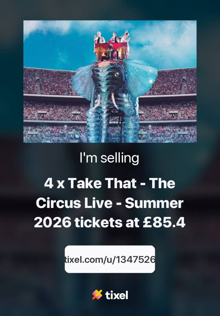 TAKE THAT TICKET LONDON SATURDAY