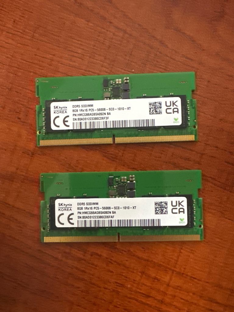 Laptop RAM DDR5 8GBx2 total 16GB
