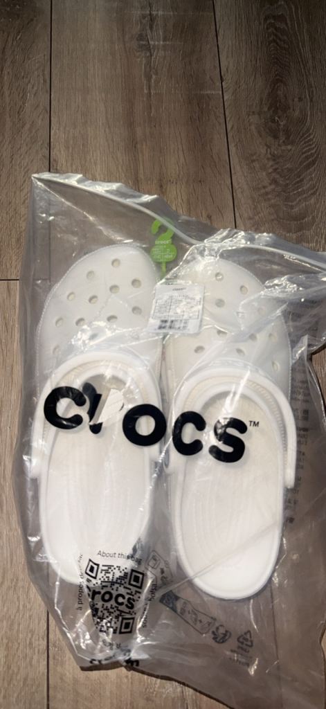 New White Crocs Classic Clogs – Still in Packaging
