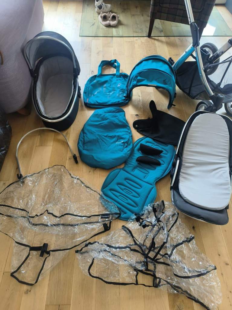 Babystyle Oyster Max 2 twin Tandem Double Pushchair Carrycot raincover footmuff Baby Toddler kids