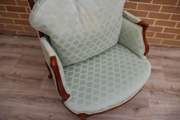 Wesley Barrell French Wingback Armchair with Footstool (UK Delivery)