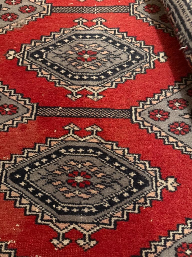 Vintage Hand-knotted wool Pakistani Bokhara/Jaldar rug, approx. 160 × 95 cm