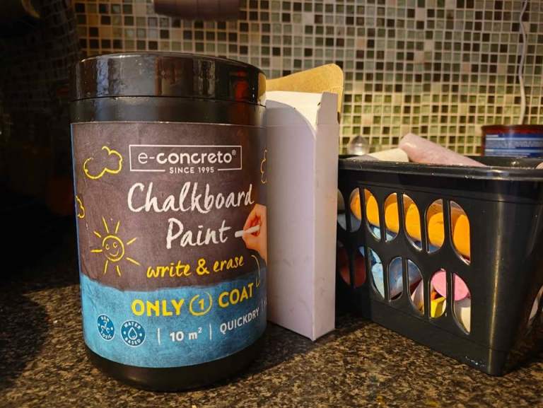 Blackboard paint and chalk