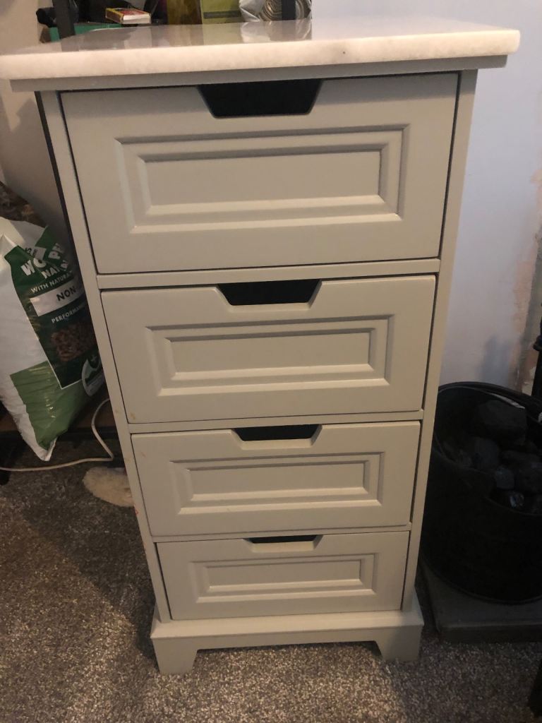 Small chest of drawers with marble top
