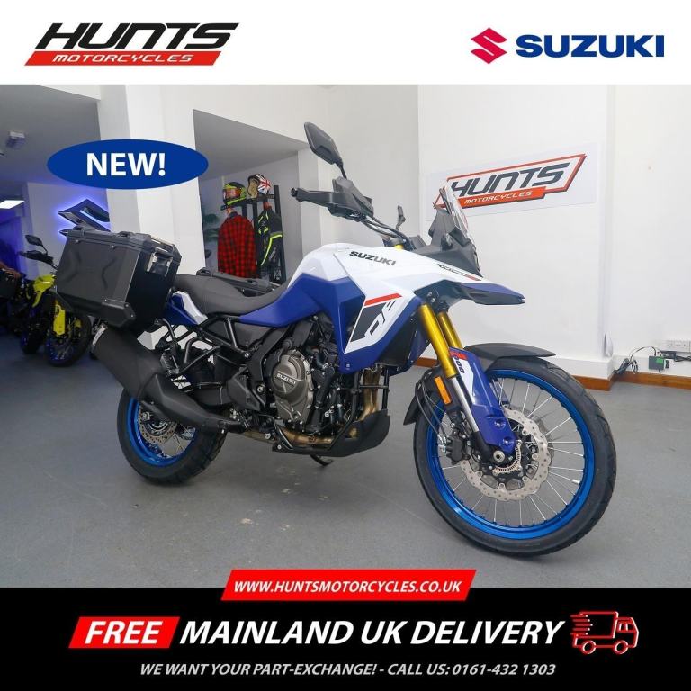 NEW Suzuki V-Strom 800DE. White. WITH FREE ALLOY SIDE CASES. £9,999 On The Road