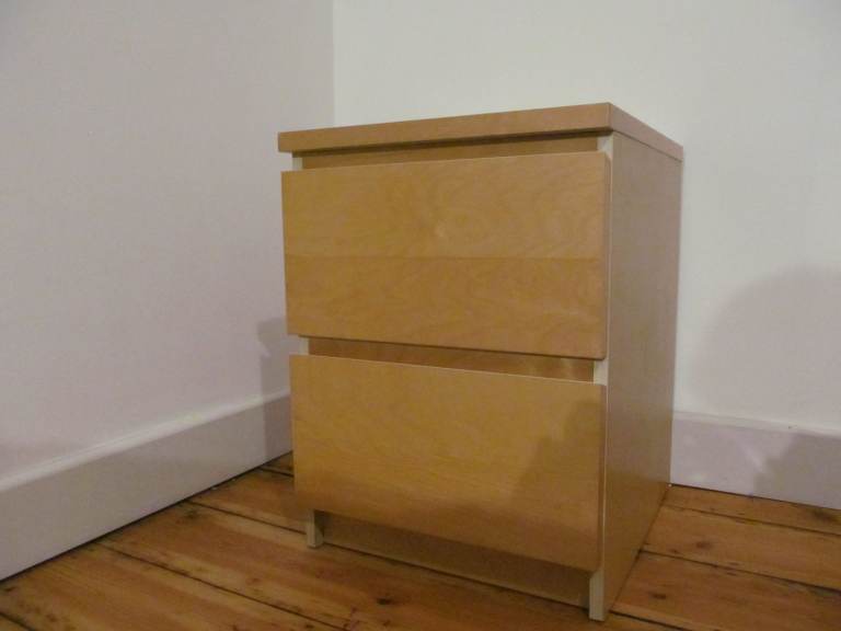 IKEA Malm bedside chest of drawers, beech effect, 3 available
