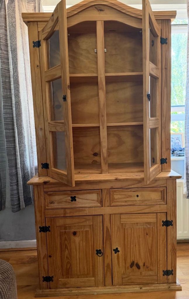Solid Pine Display Cabinet 