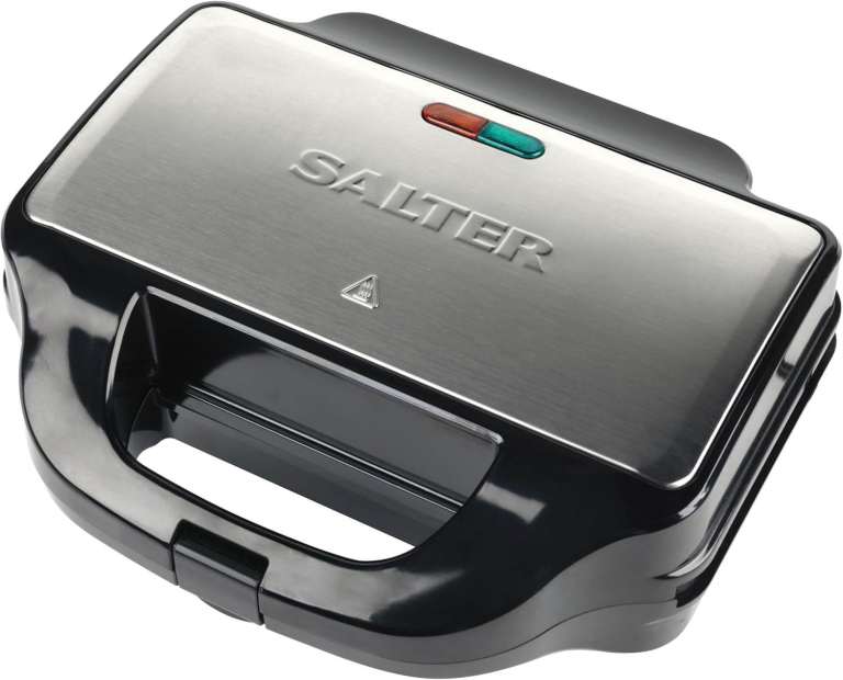 Salter 3-in-1 Snack Maker – Waffle Maker, Sandwich Toaster & Panini Press (900W)