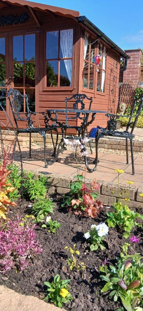 Cast iron table and chairs