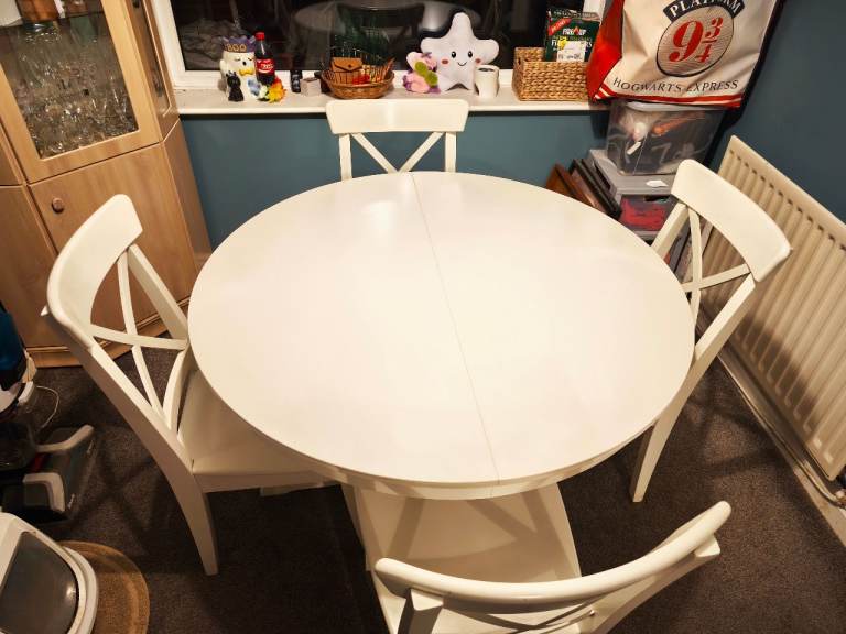 IKEA Ingatorp Extendable Dining Table, White, 110/155 cm