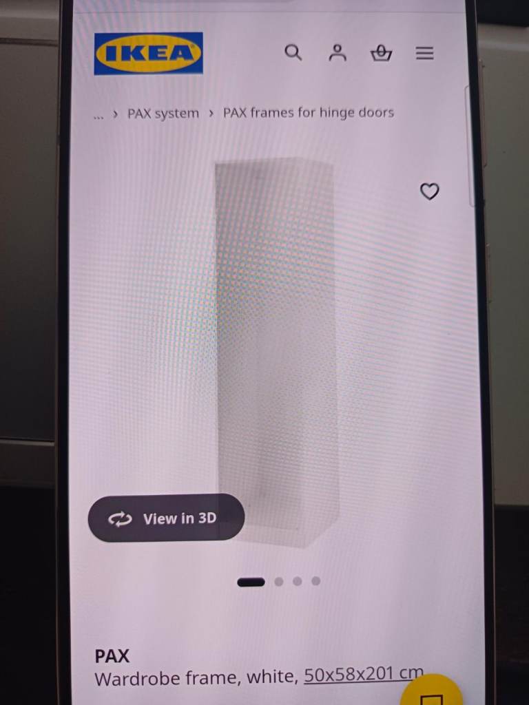 Ikea white x 3 Single Pax Wardrobes with 3 drawers