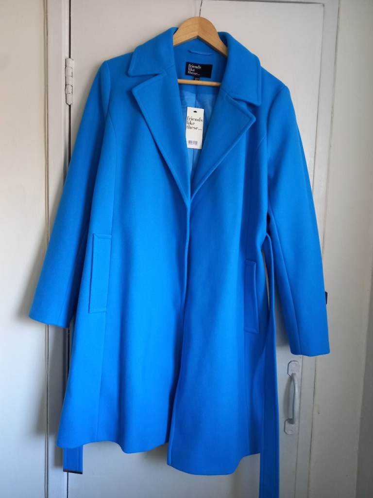 New Elegant Women's Blue Coat with tag - size 10
