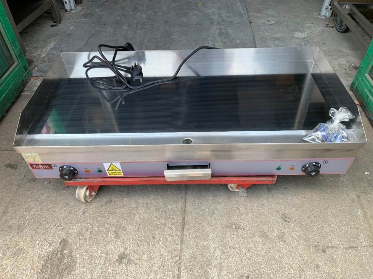NEW 1M Electric Griddle Grill - CHROME .CATERING COMMERCIAL CAFE KEBAB CHICKEN RESTAURANT SHOP