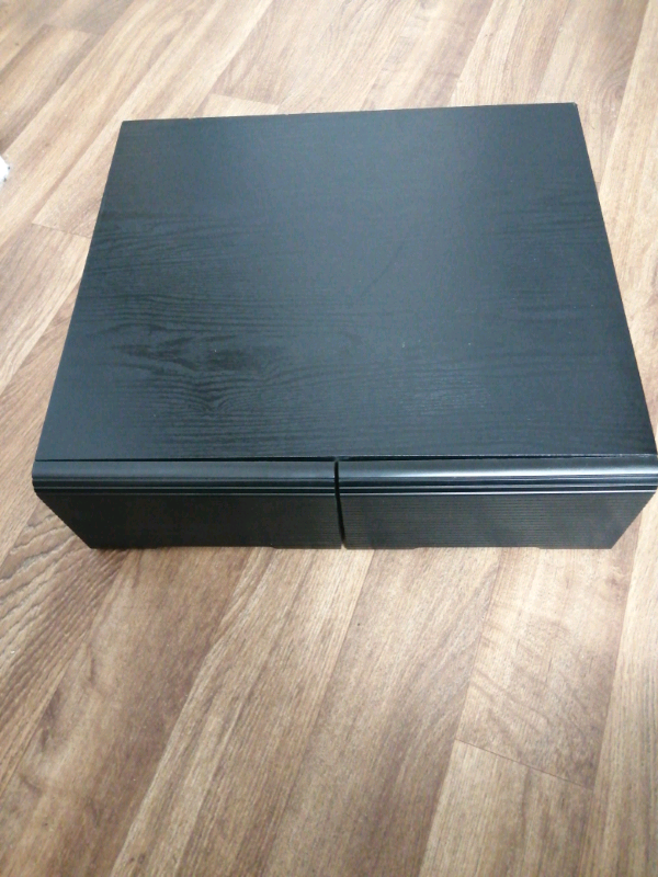 VHS video black  2 drawer ash effect wooden storage unit  