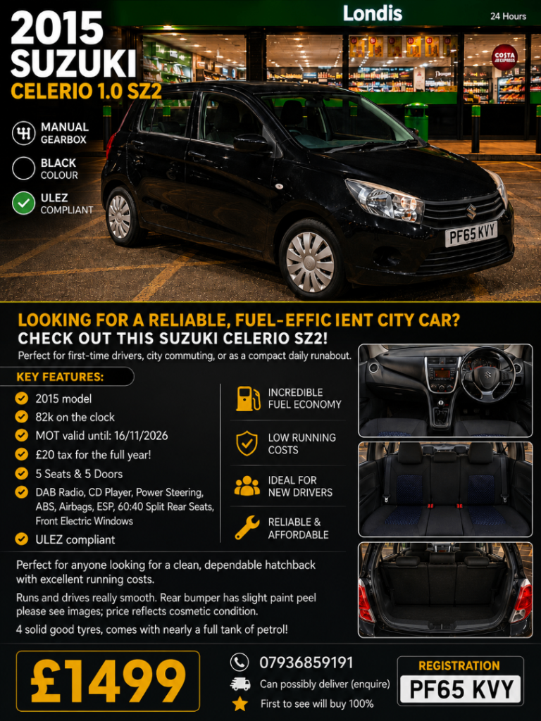 Suzuki Celerio 2015 1.0 Petrol ULEZ CHEAP CAR