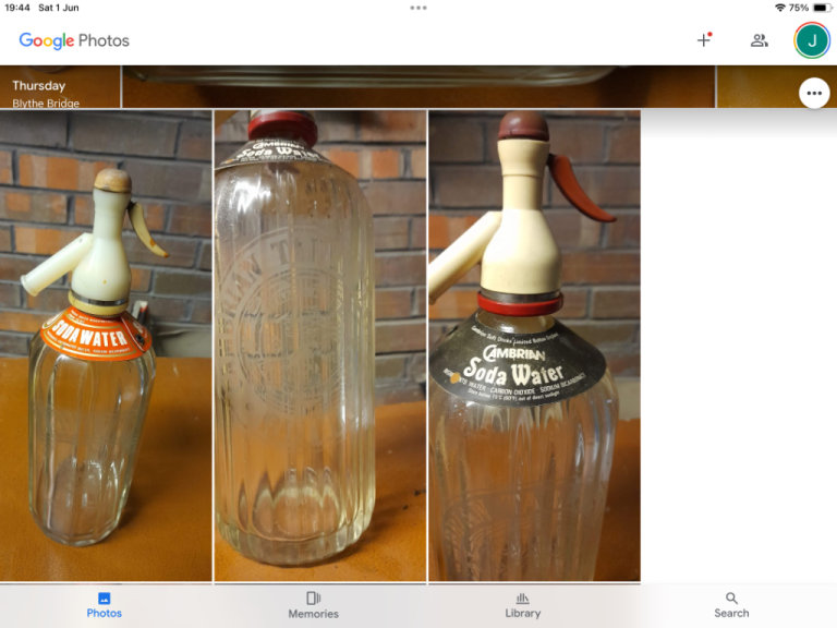 Vintage soda syphon glass bottles 