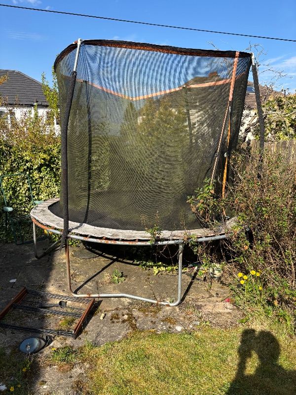Large Garden Trampoline with Safety Net – Fair Condition