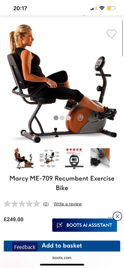Marcy ME-709 Recumbent Exercise Bike