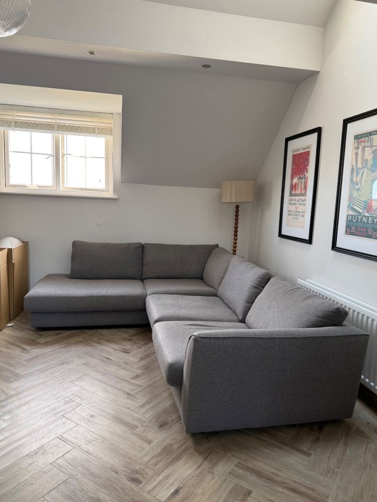 Grey corner sofa - DFS Greyson Large Corner Sofa in Charcoal