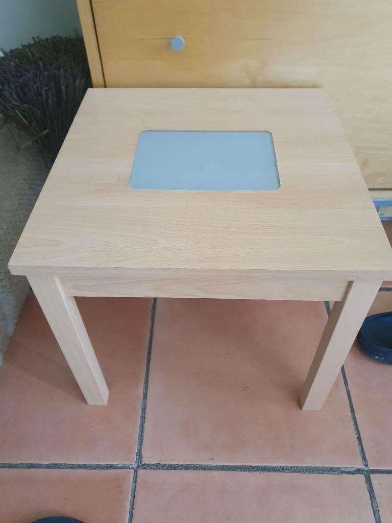 Small Coffee Table/ bed side table with Frosted Glass Insert