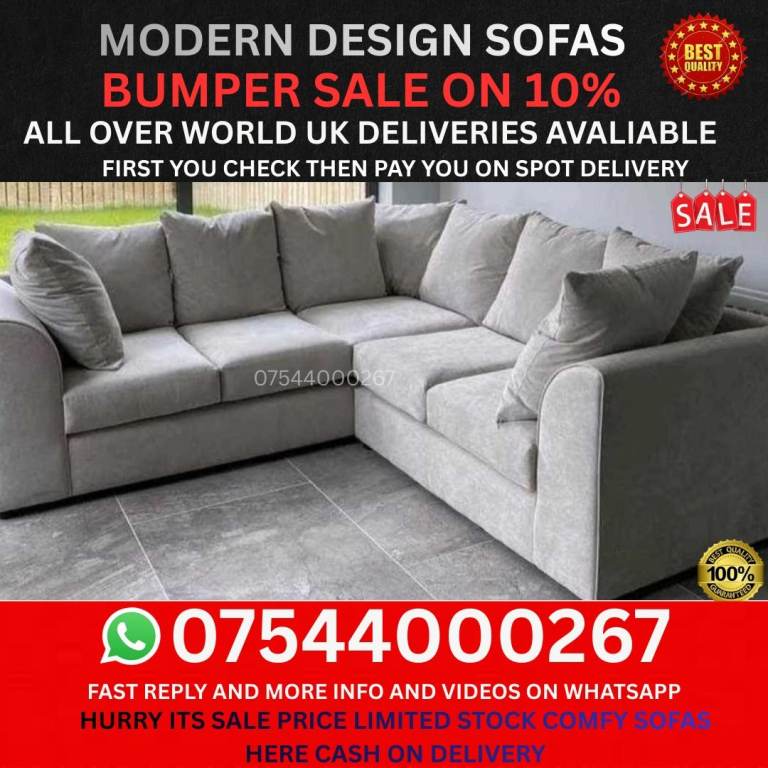 New Luxury Fabric Sofa | Comfortable & Stylish | Free Delivery