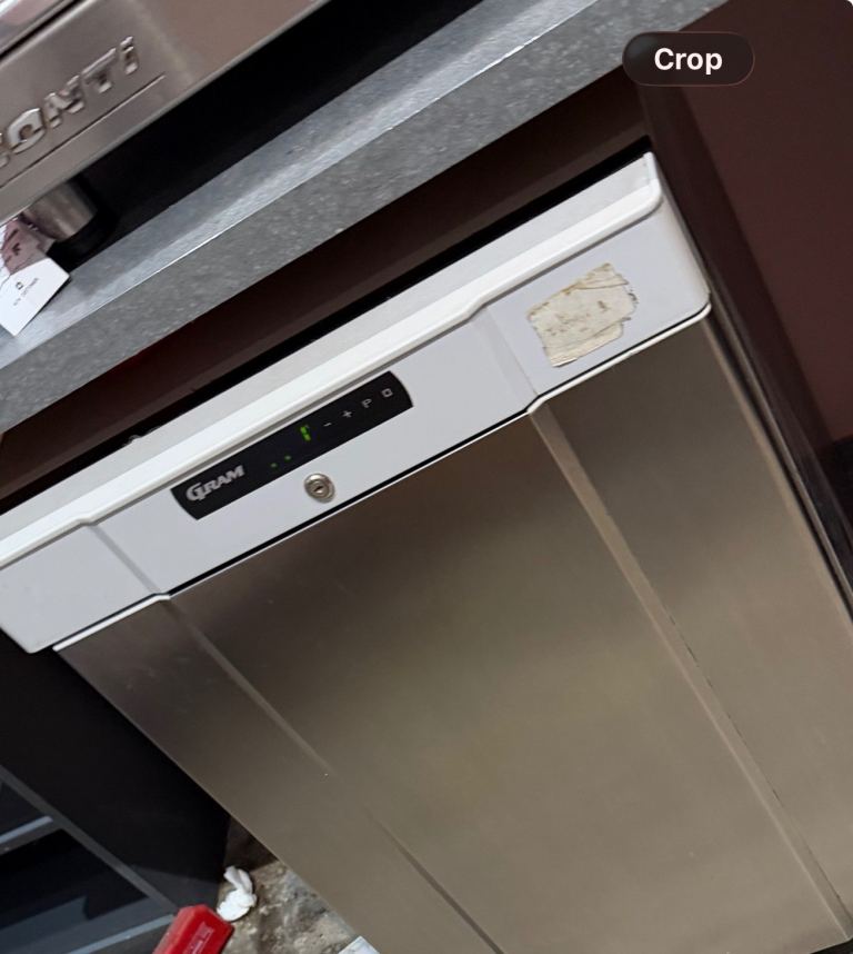 Gram Undercounter Fridge - Silver, Good Condition