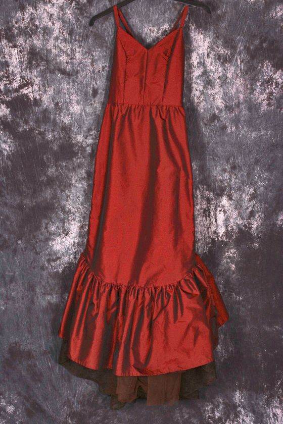 Burgundy party bustle style dress