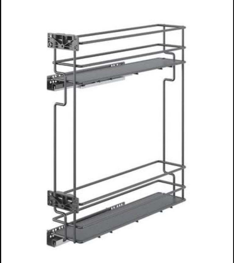 GoodHome Pebre Grey Soft-close runners 15cm Pull-out storage