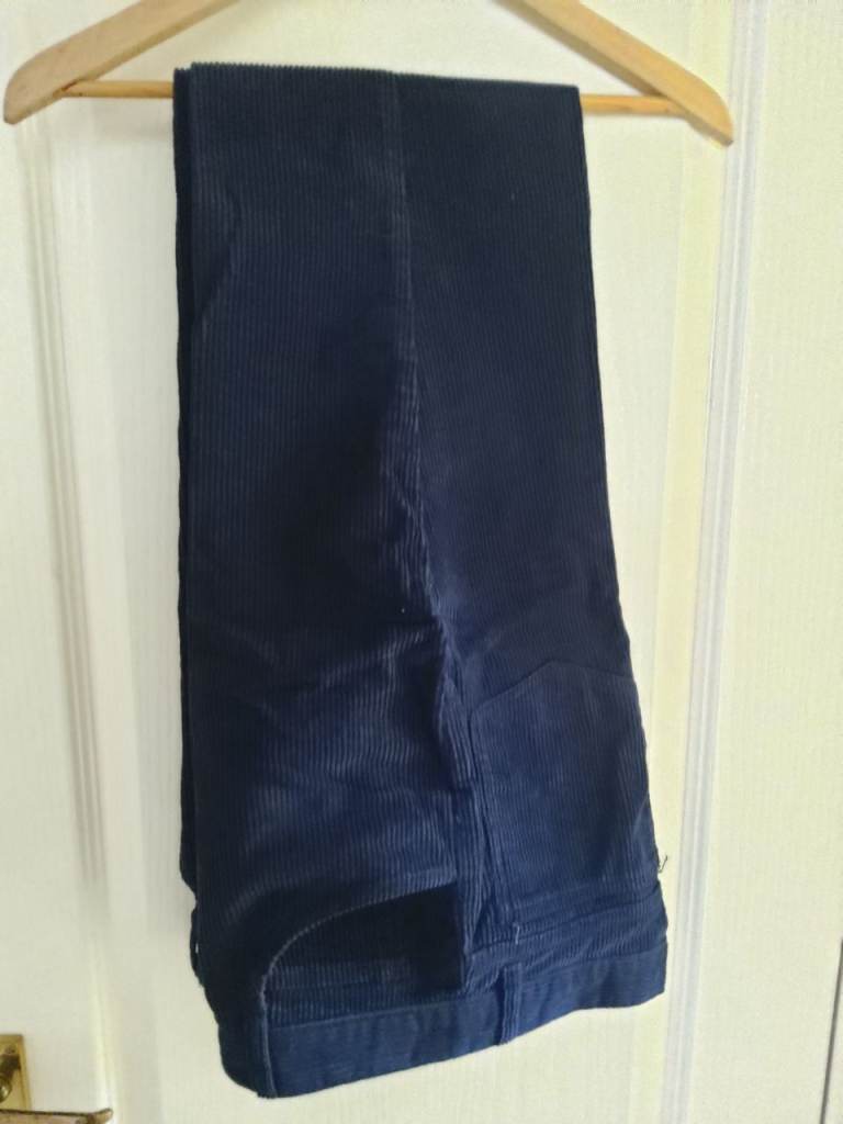 Men's Blue Corduroy Trousers – Good Condition