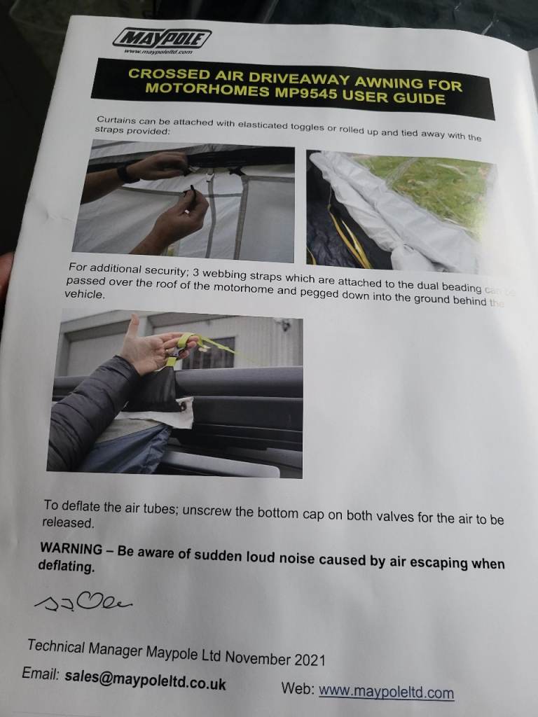 Maypole Crossed Air Driveway Awning  - Brand New 