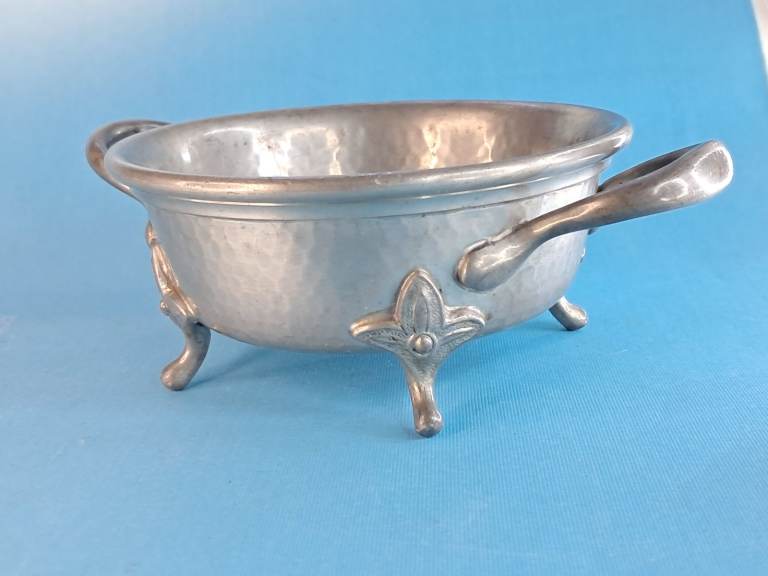 English Made Hand Hammered Pewter, marked with the number 1042. As seen.