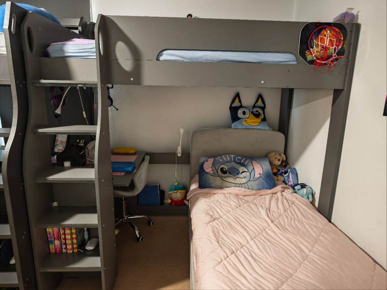 Kids high sleeper with desk